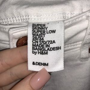 H&M White Denim Skinny Jeans